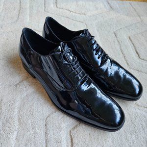 TOD'S Formal Lace-up Patent Leather Classic Oxford Shoes Men's Sz 8 Black groom